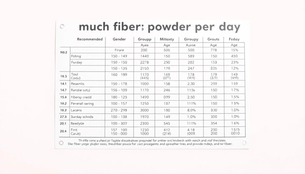 daily fiber intake chart