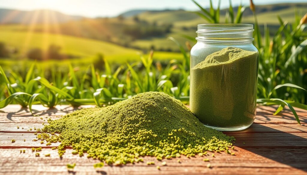 Natural energy boost with barley grass