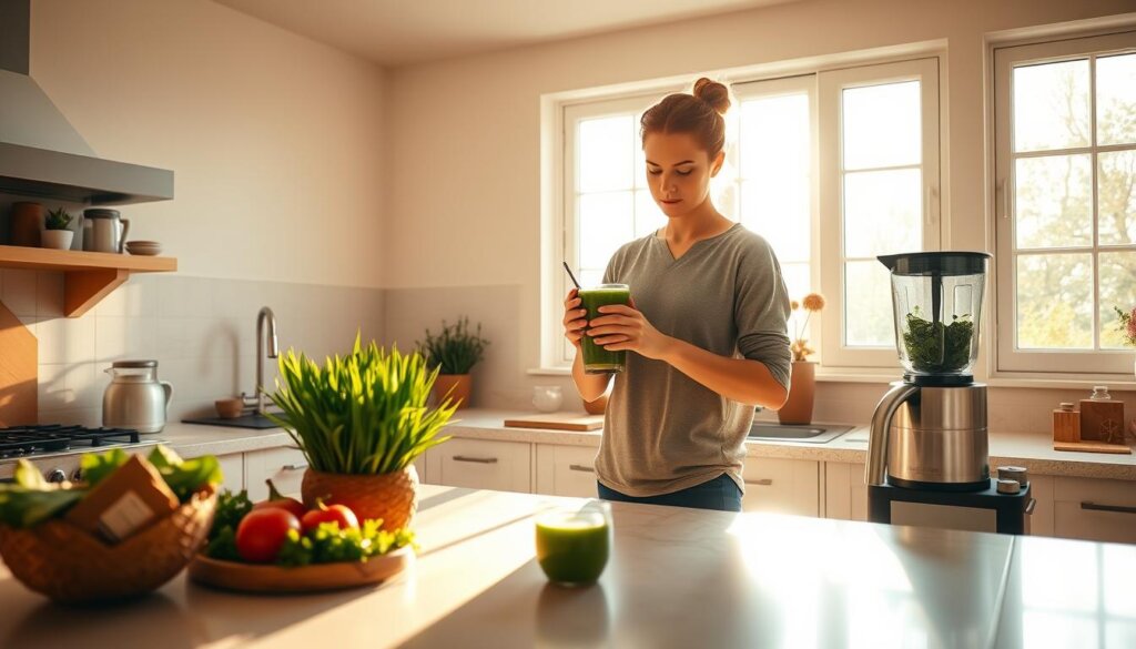 daily routine with green superfood