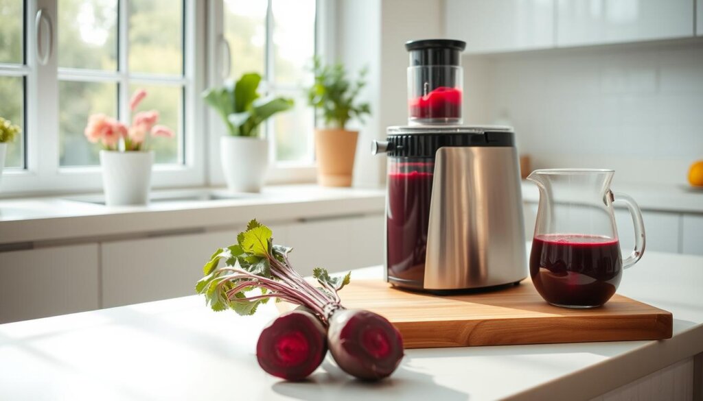 preparing beetroot juice at home