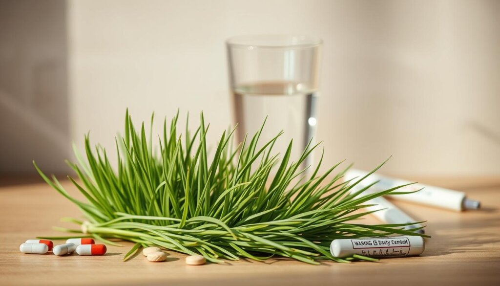 Barley grass side effects caution