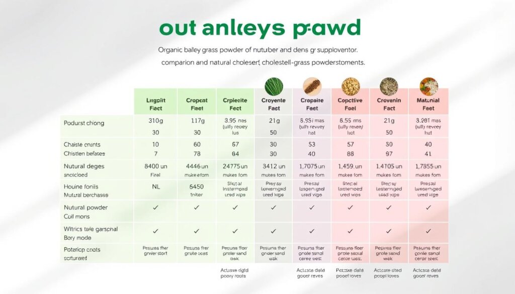 barley grass powder comparison chart