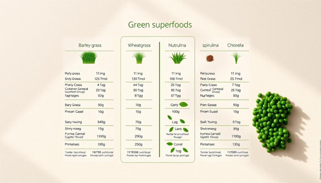 green superfood nutritional comparison